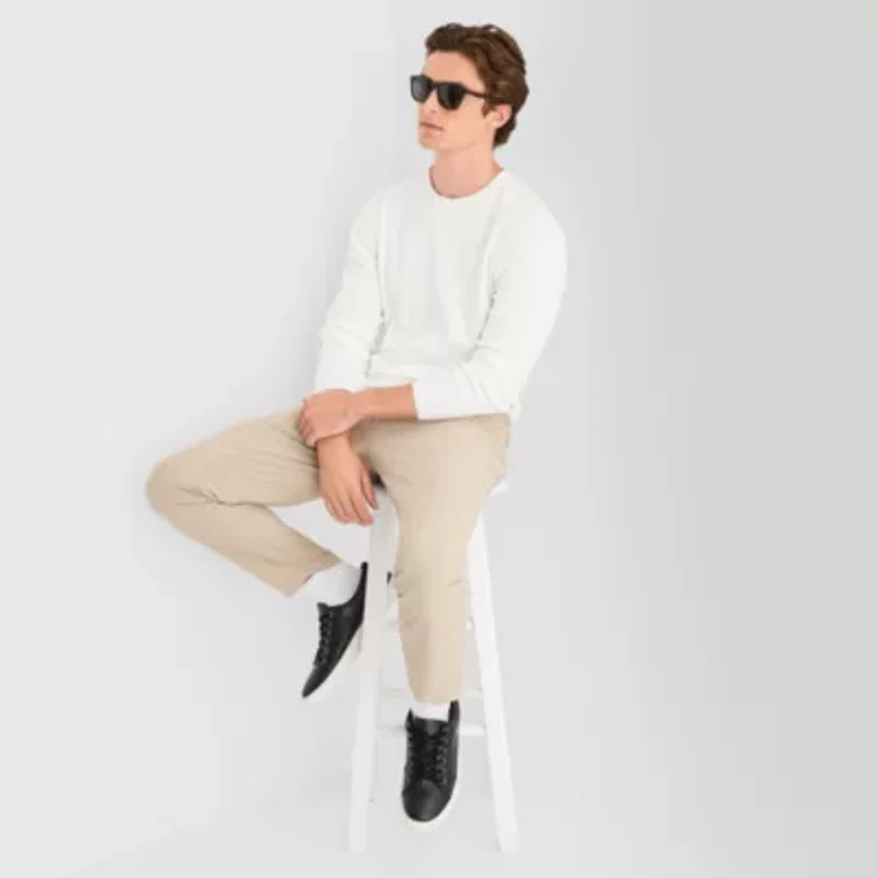 Stylus Mens Crew Neck Long Sleeve Pullover Sweater