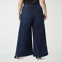 JS Jessica Simpson Womens Plus Wide Leg High Rise Pant