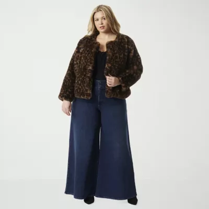 JS Jessica Simpson Womens Plus Wide Leg High Rise Pant