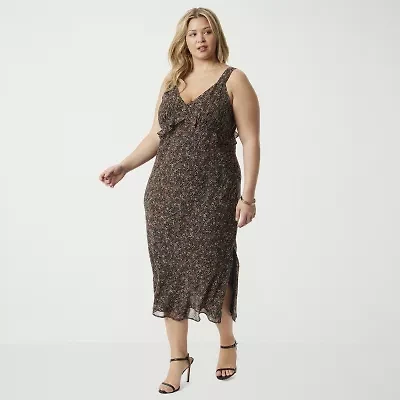 JS Jessica Simpson Chiffon Womens Maxi Dress Plus