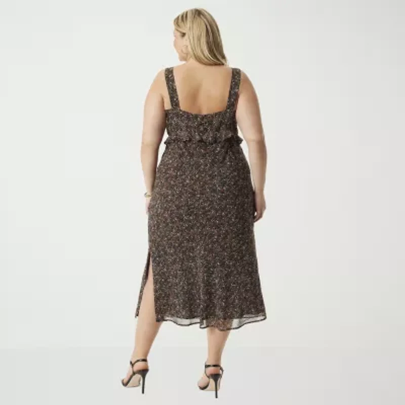 JS Jessica Simpson Chiffon Womens Maxi Dress Plus