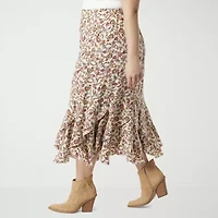 JS Jessica Simpson Dobby Womens Midi Plus A-Line Skirt