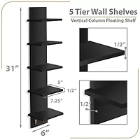 Sorbus 5 Tier Floating Hooks 10-Shelf with Baskets
