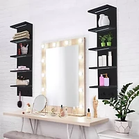 Sorbus Floating Led Lights 5-Shelf  with Baskets