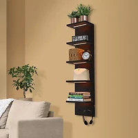 Sorbus Floating Led Lights 5-Shelf  with Baskets