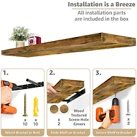 Sorbus 35" Floating Wall 2-Shelf with Baskets