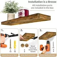 Sorbus 16" Floating 3-Shelf with Baskets