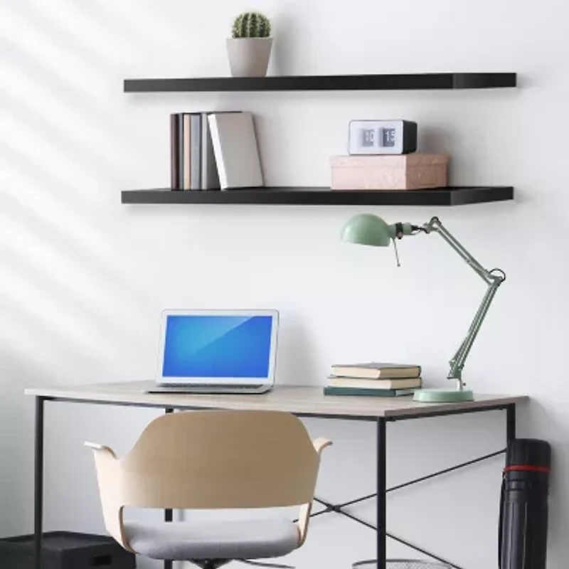 Sorbus 47" Floating 2-Shelf with Baskets
