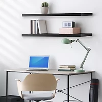 Sorbus 47" Floating 2-Shelf with Baskets