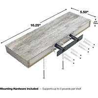 Sorbus 16" Floating 2-Shelf with Baskets