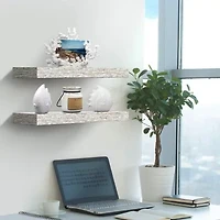 Sorbus 16" Floating 2-Shelf with Baskets