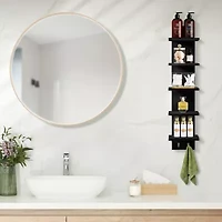 Sorbus Floating  with Hooks 5-Shelf Baskets