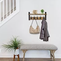 Sorbus 16" Floating Wall  with 5 Hooks 1-Shelf Baskets