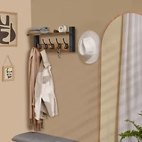 Sorbus 16" Floating Wall  with 5 Hooks 1-Shelf Baskets