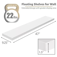 Sorbus 47" Floating 2-Shelf with Baskets