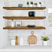 Sorbus 47" Floating 2-Shelf with Baskets