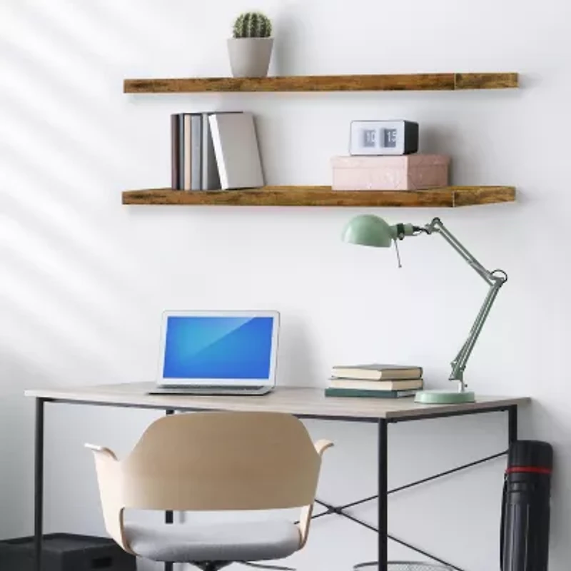 Sorbus 47" Floating 2-Shelf with Baskets