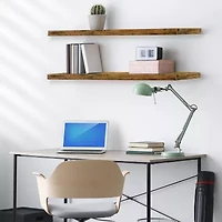 Sorbus 47" Floating 2-Shelf with Baskets