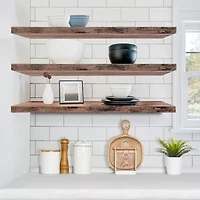 Sorbus 35" Floating 3-Shelf with Baskets
