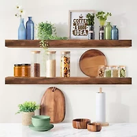 Sorbus 24" Solid Wood 2-Shelf with Baskets