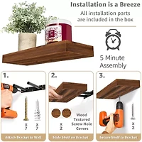 Sorbus 16" Floating 2-Shelf with Baskets