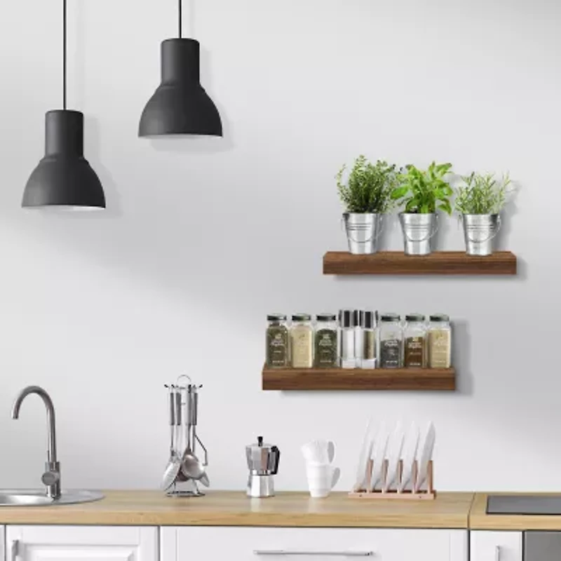 Sorbus 16" Floating 2-Shelf with Baskets