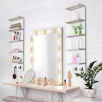 Sorbus Floating Led Lights 5-Shelf  with Baskets