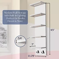 Sorbus Floating Led Lights 5-Shelf  with Baskets