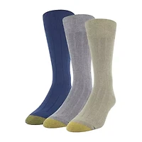 Gold Toe Nantucket Dress Mens 3 Pair Crew Socks