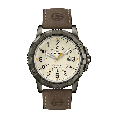 Timex® Rugged Mens Leather Strap Field Watch