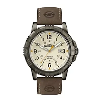 Timex® Rugged Mens Leather Strap Field Watch