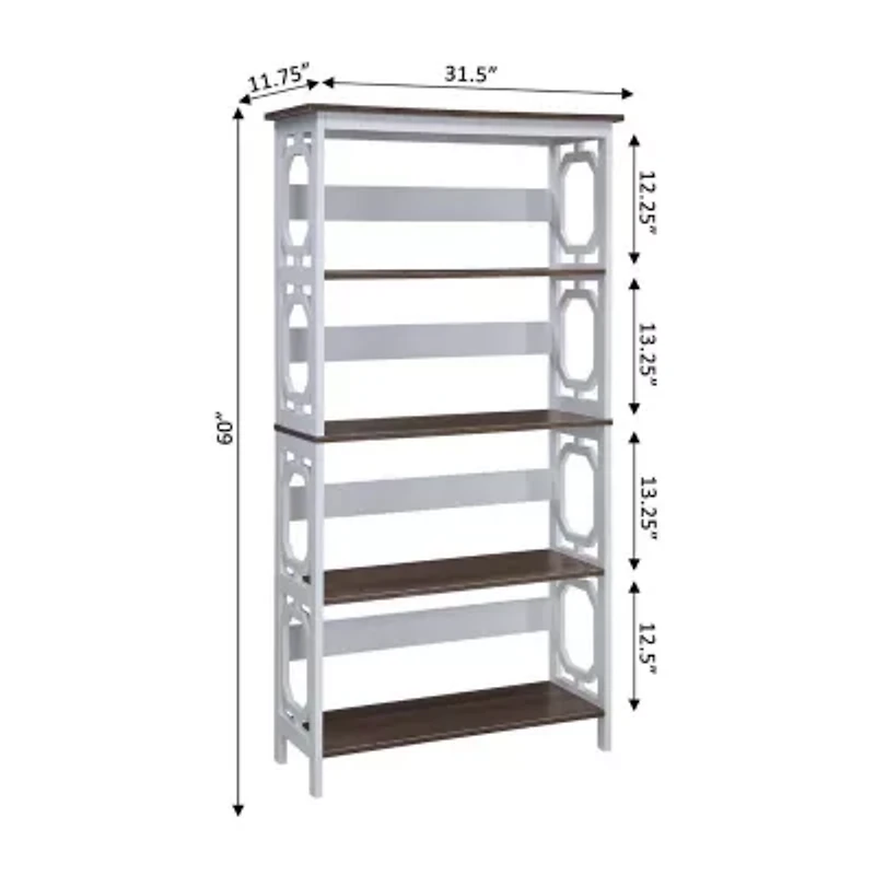 Omega Office + Library Collection 5-Shelf Bookcase