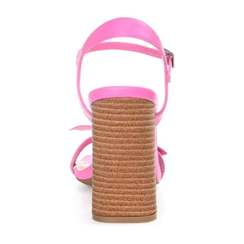 Journee Collection Dianne Womens Round Open Toe Stacked Heel Pumps