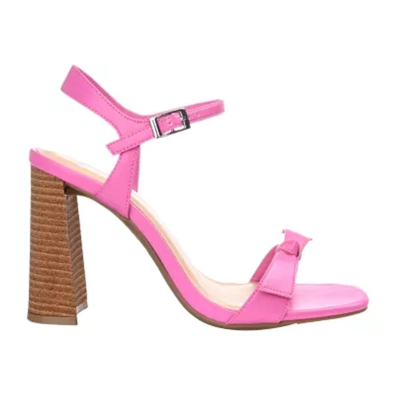 Journee Collection Dianne Womens Round Open Toe Stacked Heel Pumps