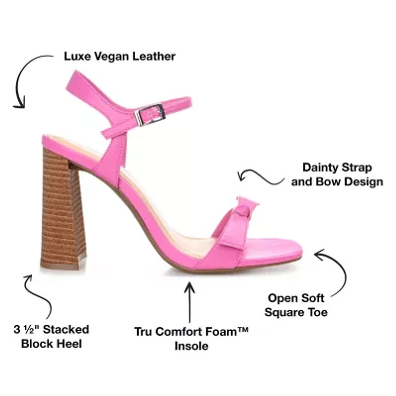 Journee Collection Dianne Womens Round Open Toe Stacked Heel Pumps