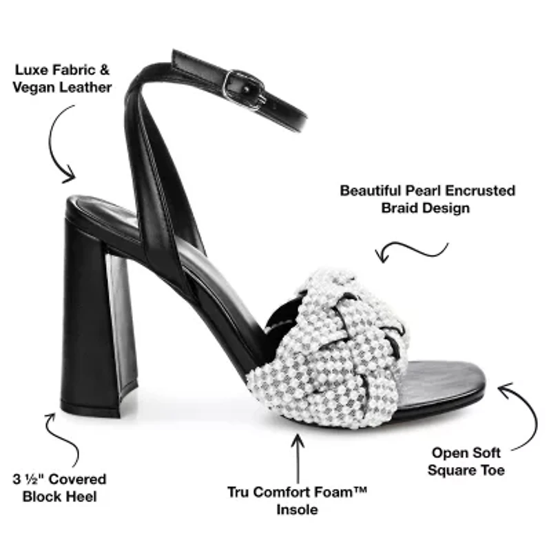Journee Collection Dua Womens Open Toe Block Heel Pumps