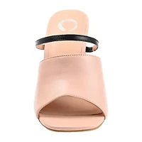 Journee Collection Heiddy Womens Round Open Toe Block Heel Pumps