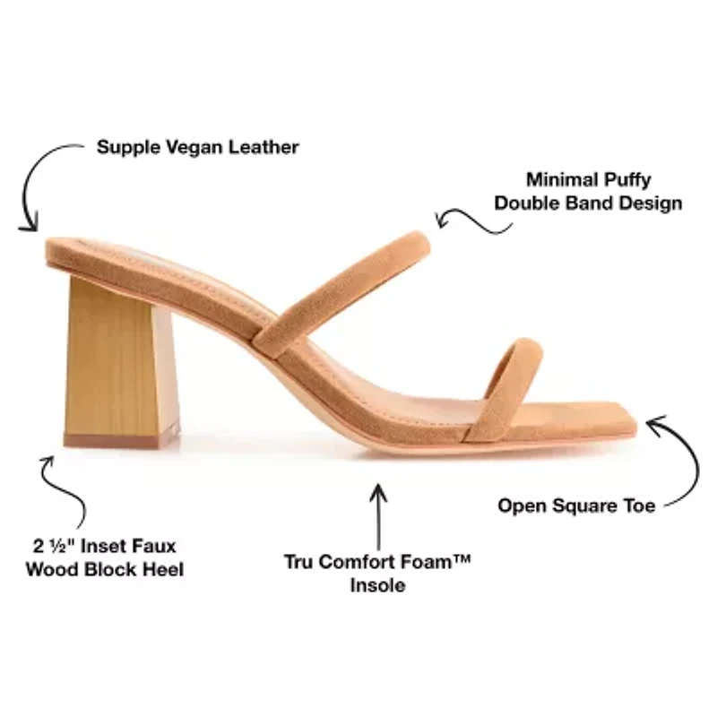 Journee Collection Henrietta Womens Round Open Toe Block Heel Pumps