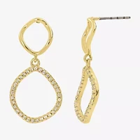 Sparkle Allure Womens Cubic Zirconia 14K Gold Over Brass Oblong Drop Earrings