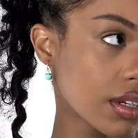 Silver Treasures 14K Gold Over Silver Round Drop Earrings