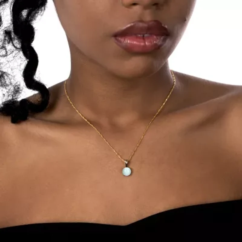 Silver Treasures 14K Gold Over Silver 18 Inch Singapore Round Pendant Necklace