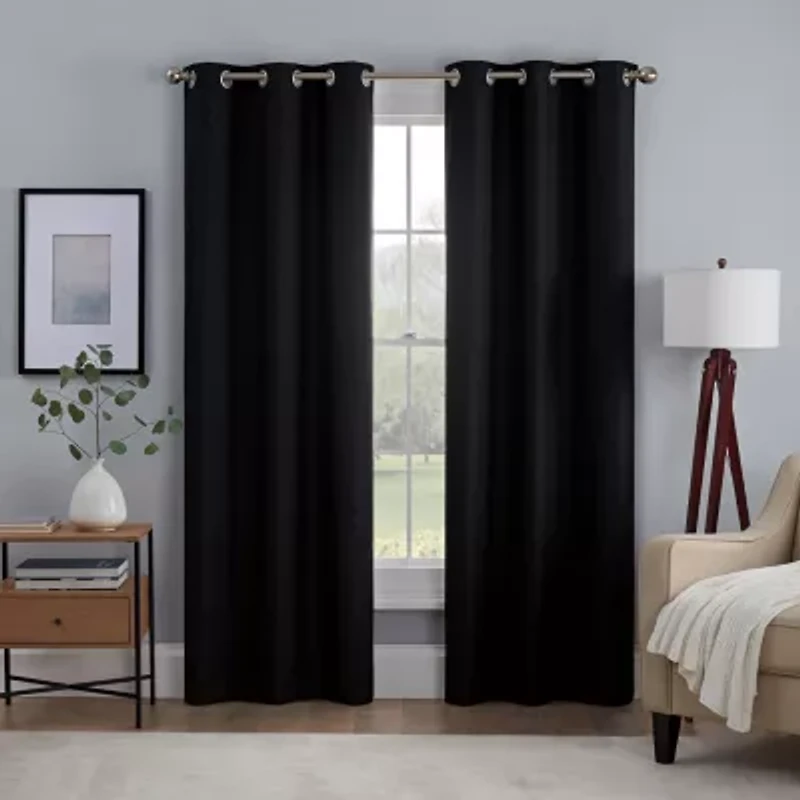Eclipse Khloe Grommet Top Energy Saving 100% Blackout Single Curtain Panel