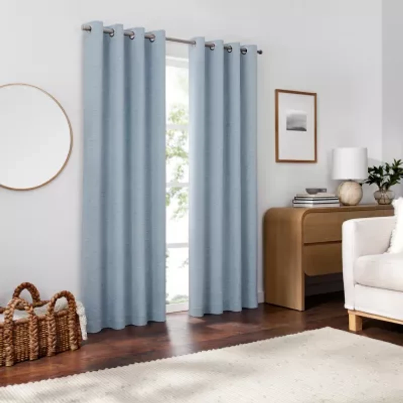 Eclipse Lawson Grommet Top Energy Saving Blackout Single Curtain Panel