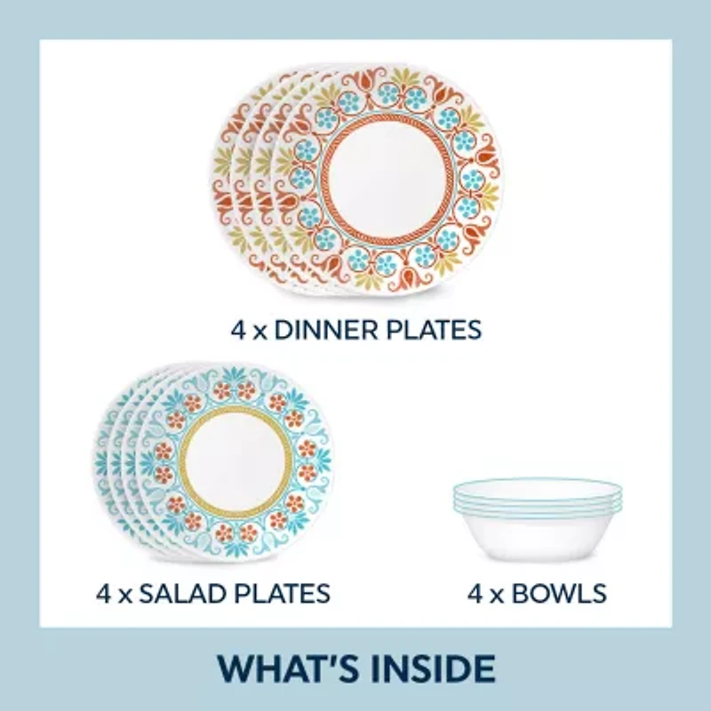 Corelle Global Collection Terracotta Dreams 12-pc. Glass Dinnerware Set