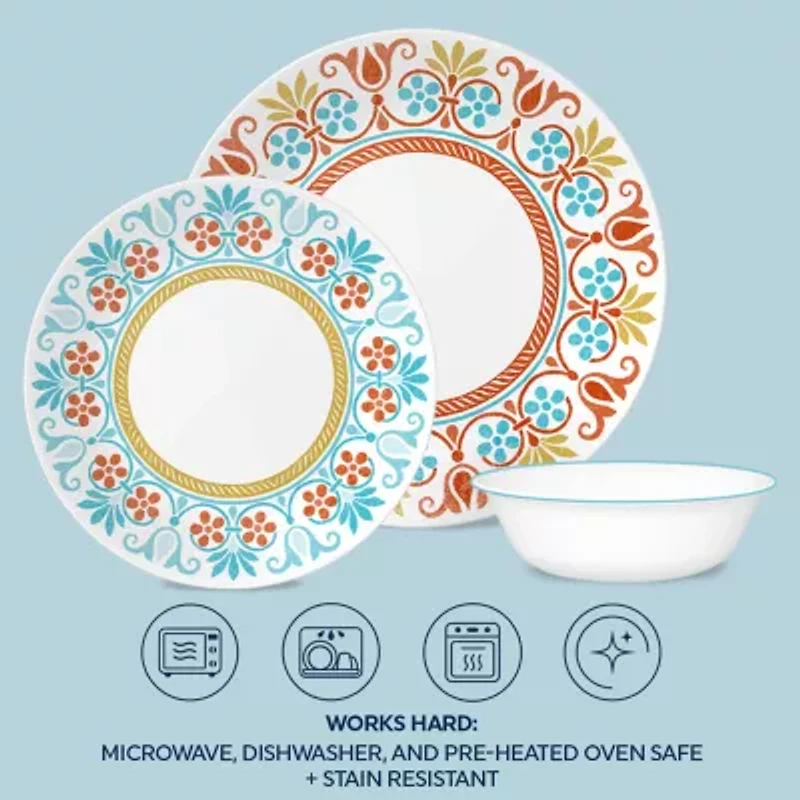 Corelle Global Collection Terracotta Dreams 12-pc. Glass Dinnerware Set