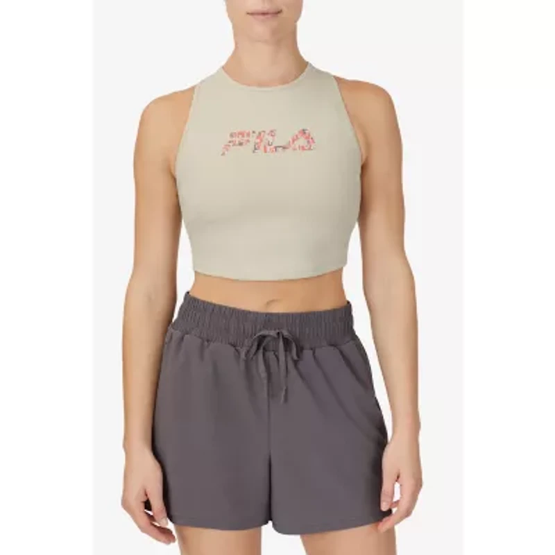 FILA Speed Up Crop Womens Crew Neck Sleeveless Active Tank Top