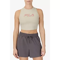 FILA Speed Up Crop Womens Crew Neck Sleeveless Active Tank Top