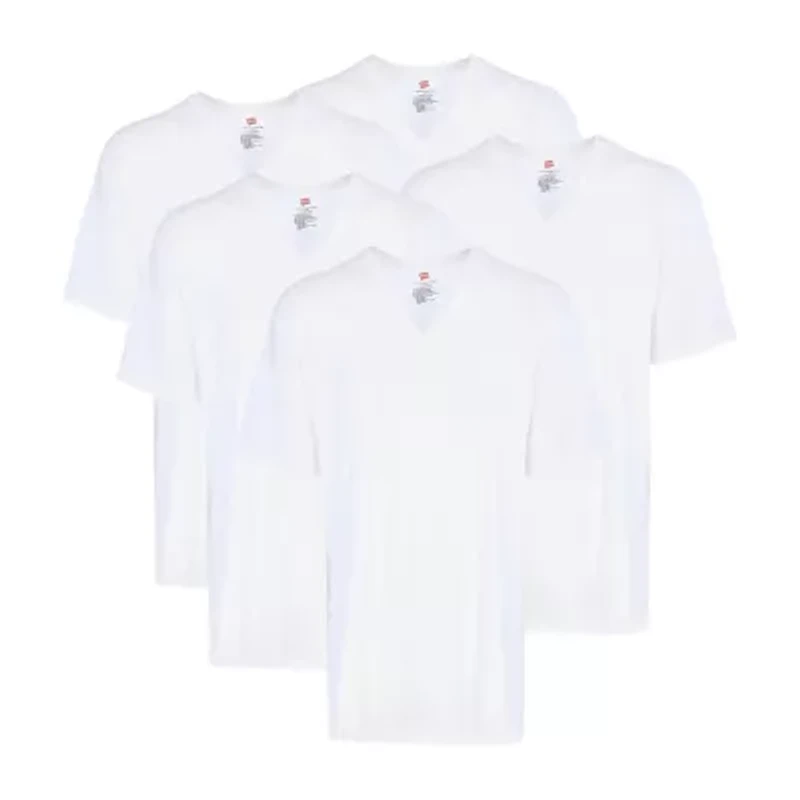 Hanes Fresh Iq Mens 5 Pack Short Sleeve V Neck T-Shirt Big and Tall