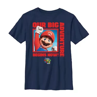 The Super Mario Bros. Movie Little & Big Kid Boys Crew Neck Short Sleeve Regular Fit Graphic T-Shirt