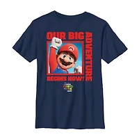 The Super Mario Bros. Movie Little & Big Kid Boys Crew Neck Short Sleeve Regular Fit Graphic T-Shirt